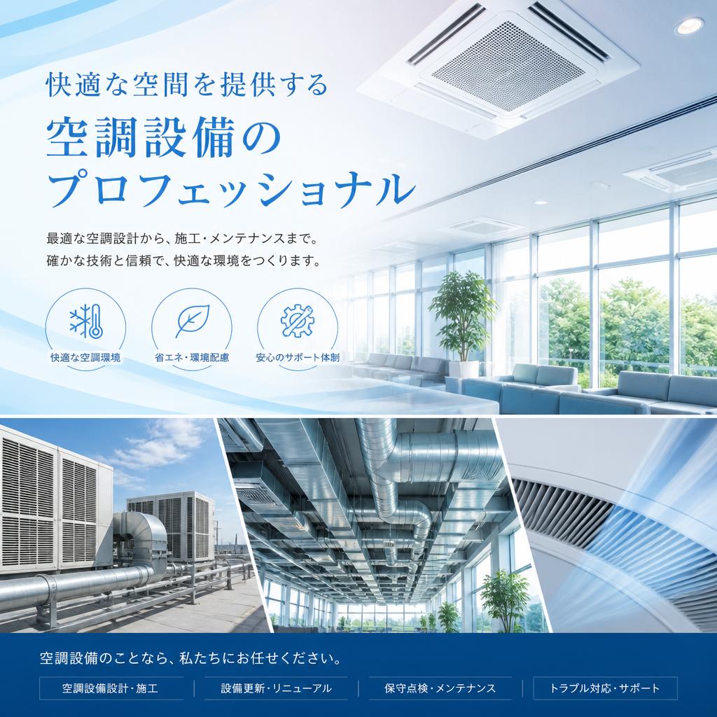 快適な空間を提供する空調設備のプロフェッショナル