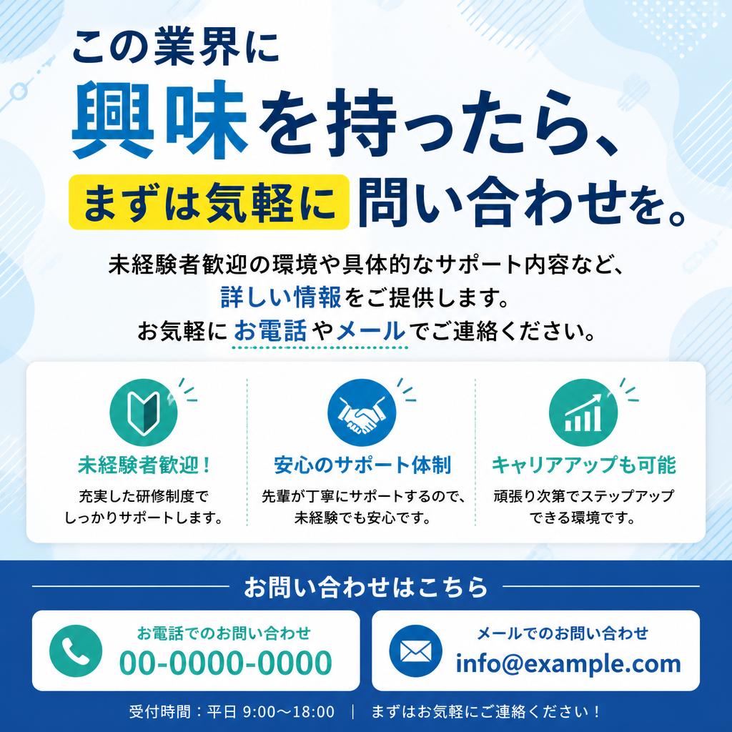 今すぐお問い合わせを！